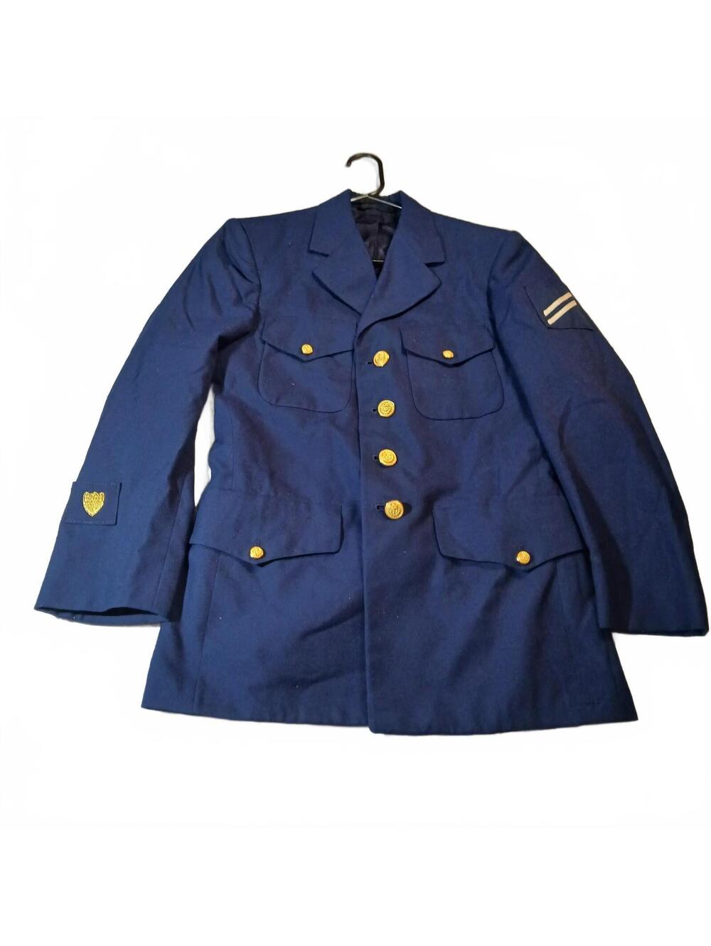 Vintage US Military Dress Uniform Jacket Blue Wool Blend Coat Size 36